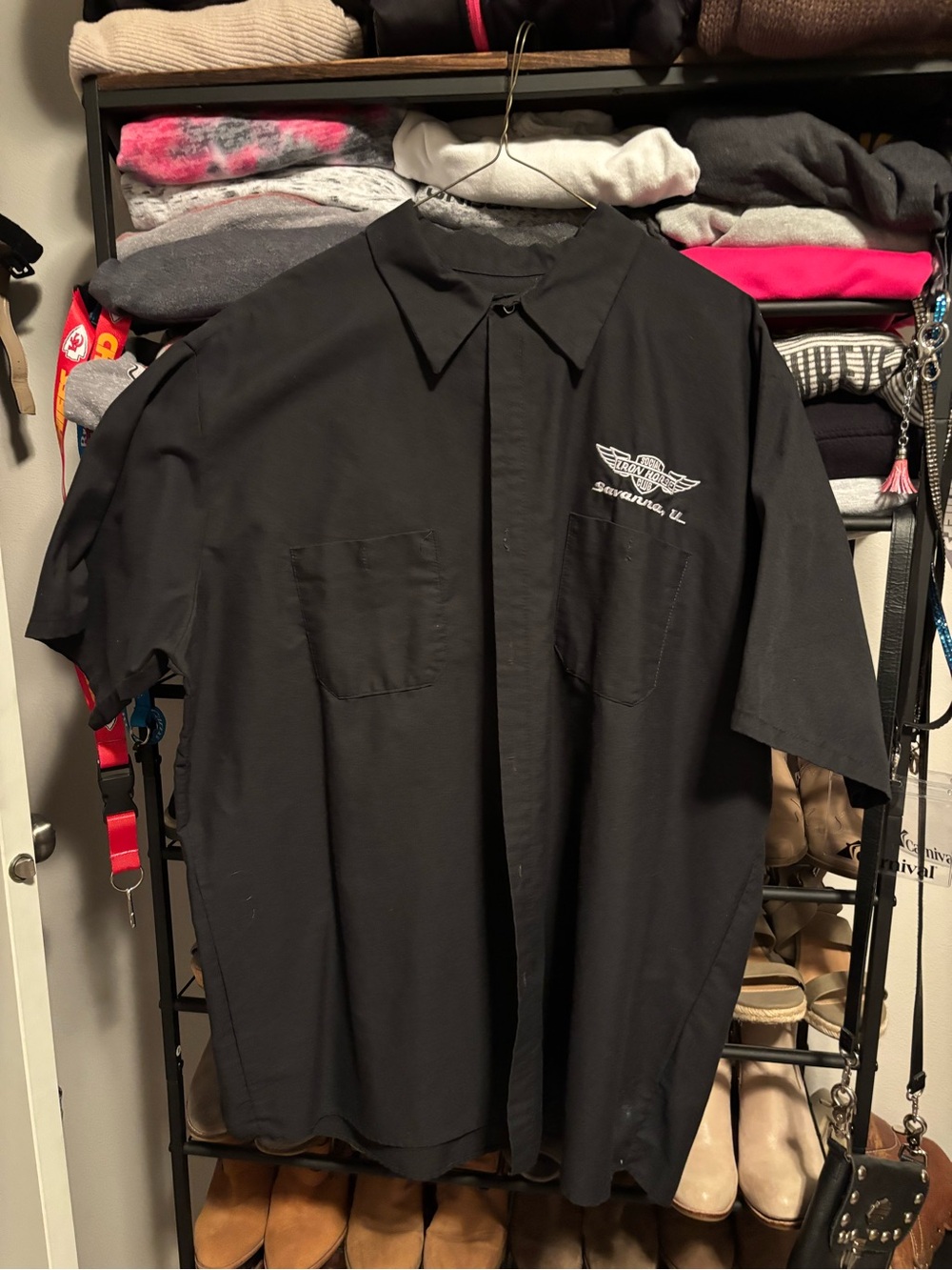 Red-Kap Iron Horse Saloon, Savanna Ill.Short-Sleeve Button-Down Work Shirt